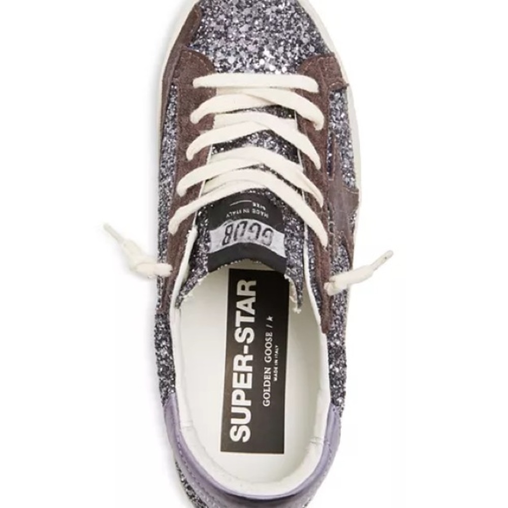 Golden Goose Super Star Sneaker - Purple Glitter Sparkle - Size 9 - Brand New